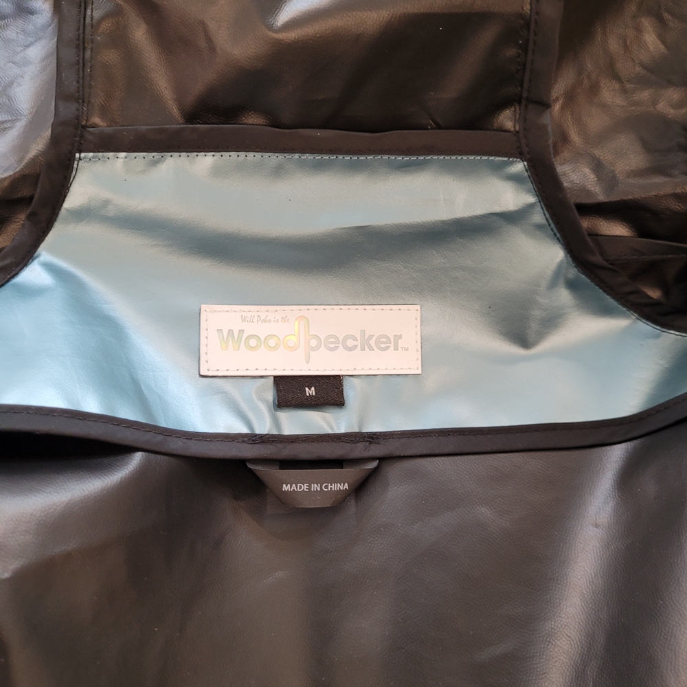 Metallic Teal Hooded Rain Jacket - Picture 9 of 12